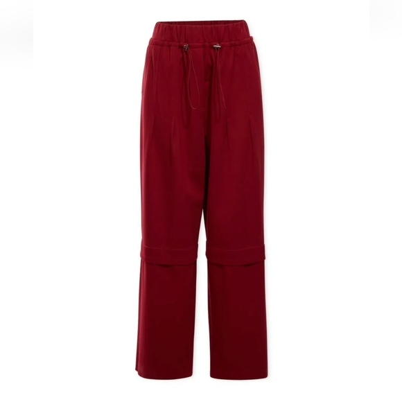 TWIN Pants - TWIN NYC Dressy Burgundy Sporty Pants M Knit Trousers Toggles Spring